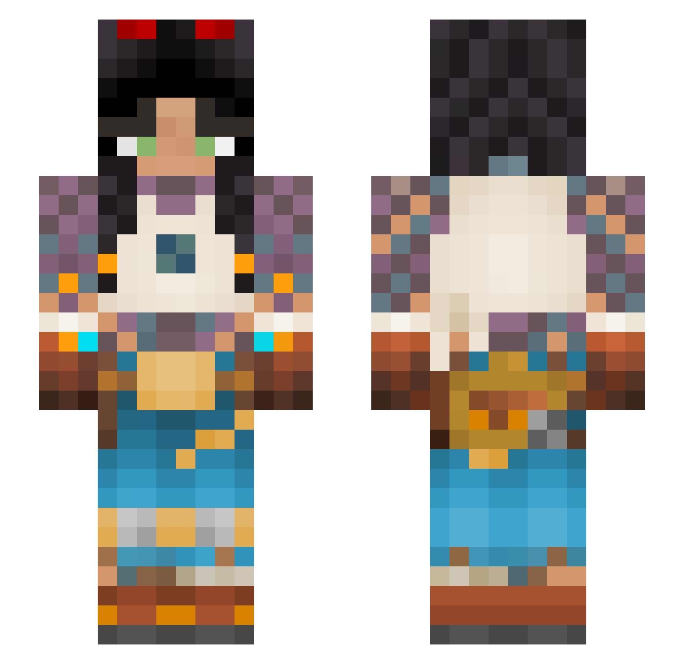 Coshis Minecraft skin, front and back view