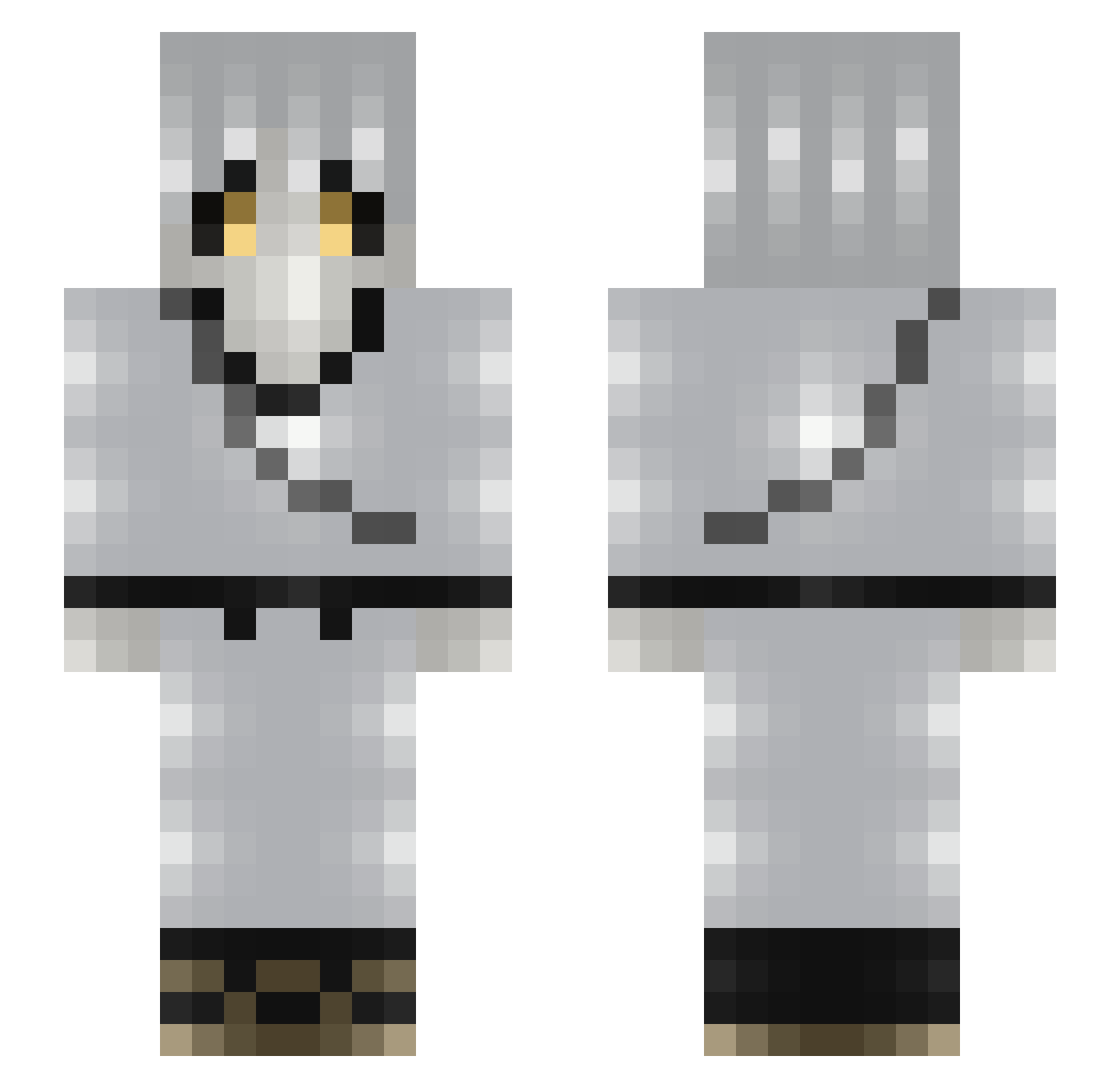 dstrcrw Minecraft skin, front and back view