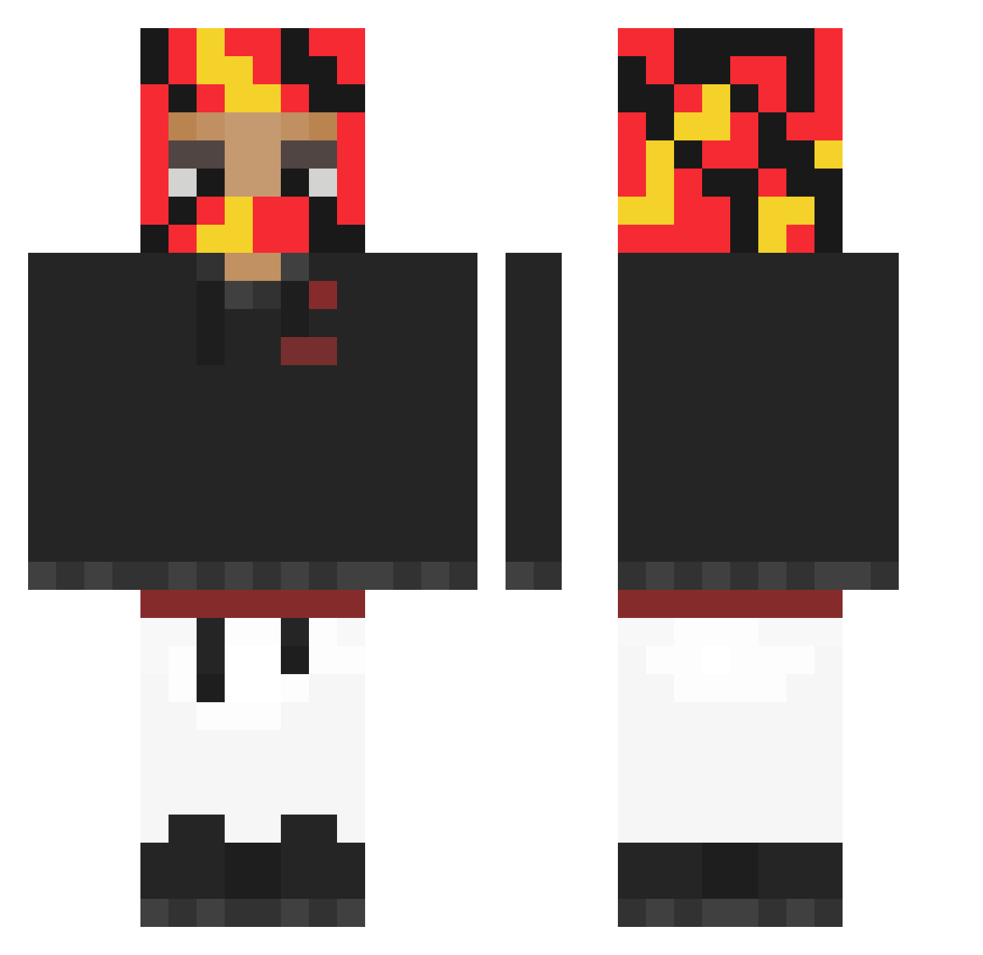 Ponk Minecraft skin, front and back view