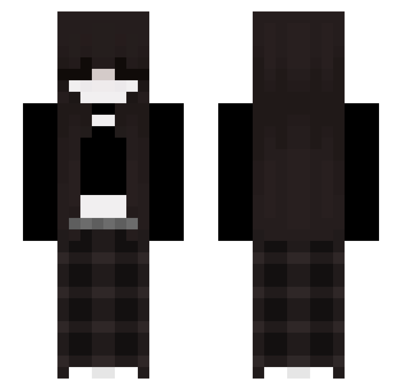 pringered Minecraft skin, front and back view