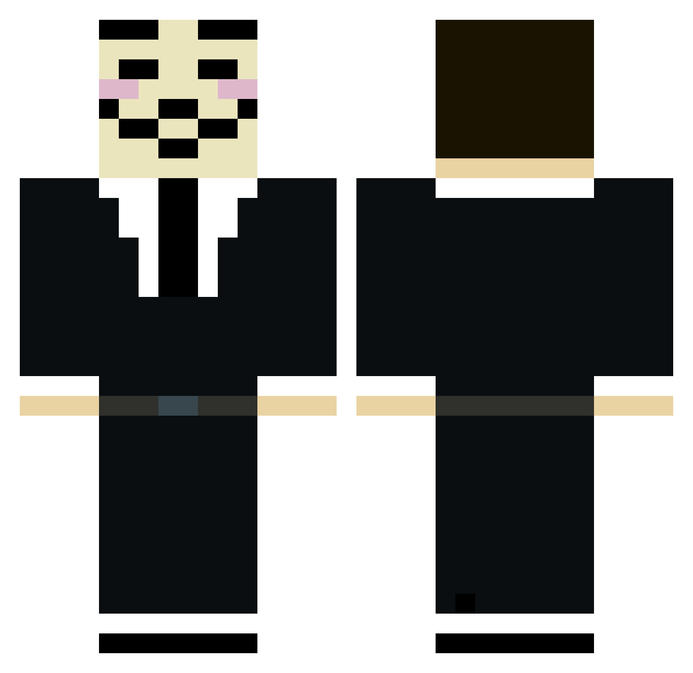 Hax_Dylane Minecraft skin, front and back view