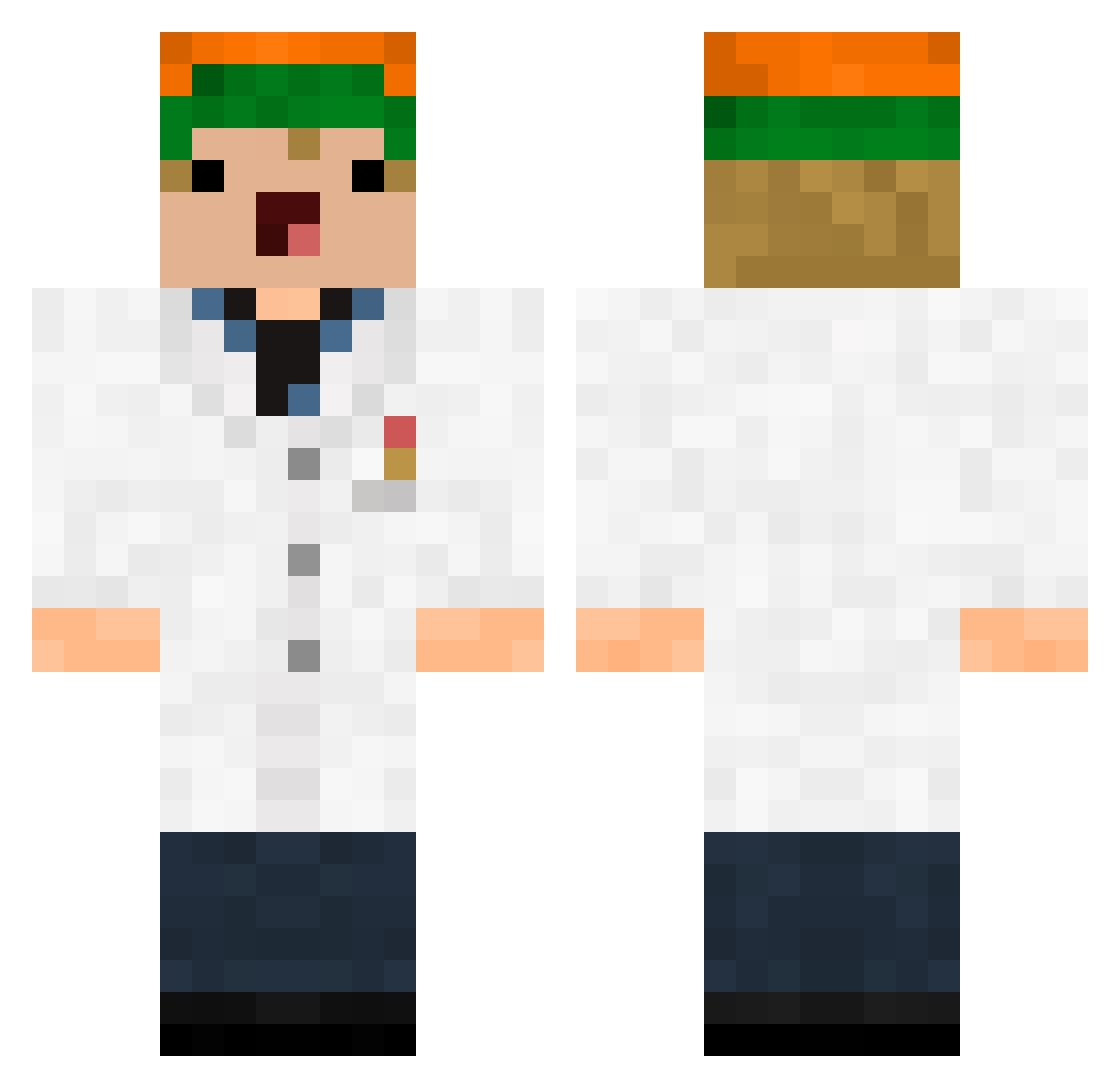 Durchfall_Dirk Minecraft skin, front and back view
