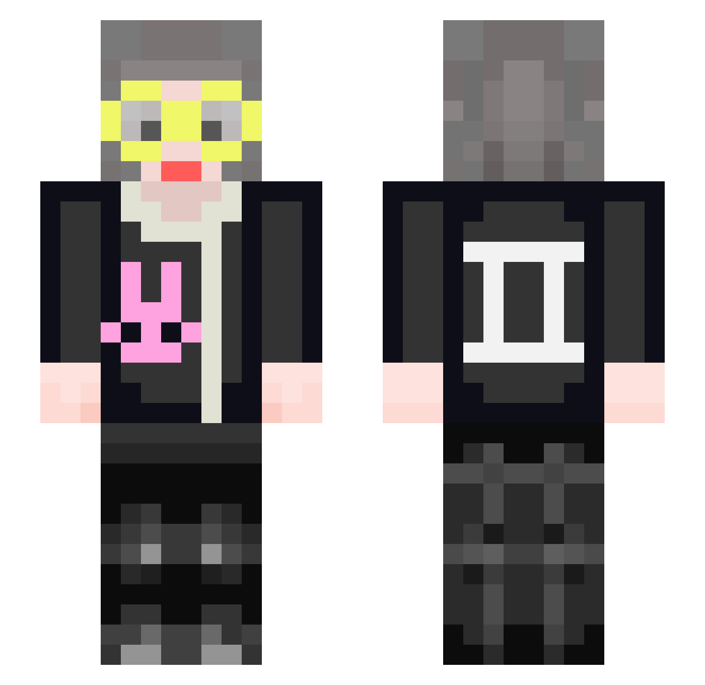 2_kid Minecraft skin, front and back view