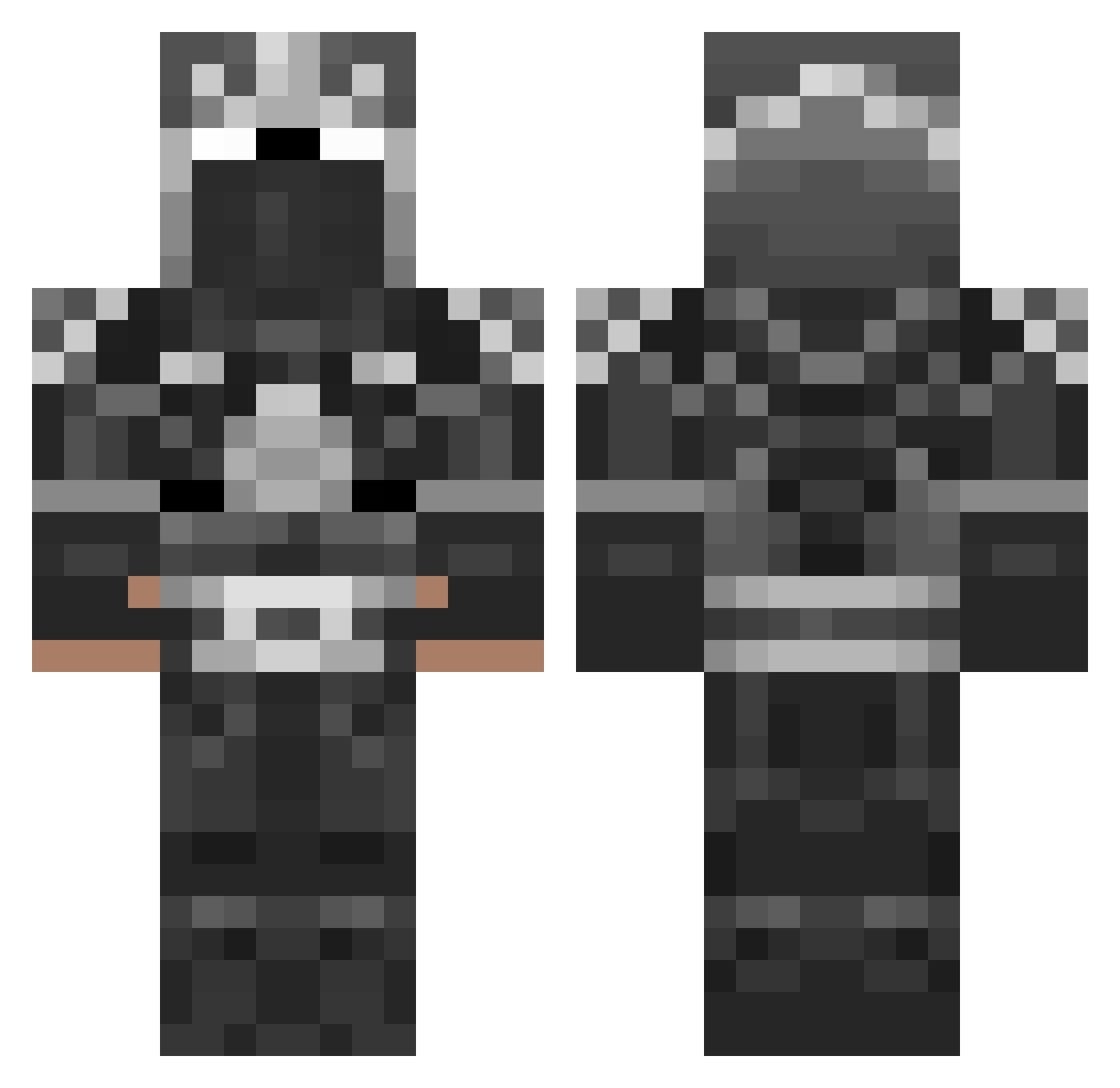 Trevay Minecraft skin, front and back view