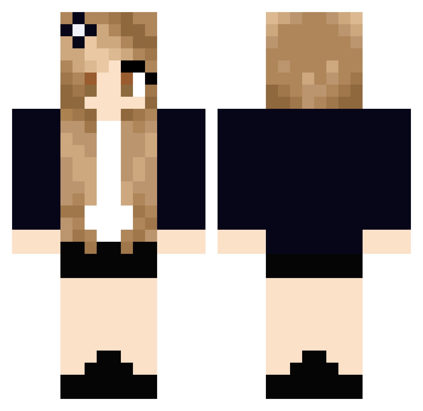 Hasn Minecraft skin, front and back view