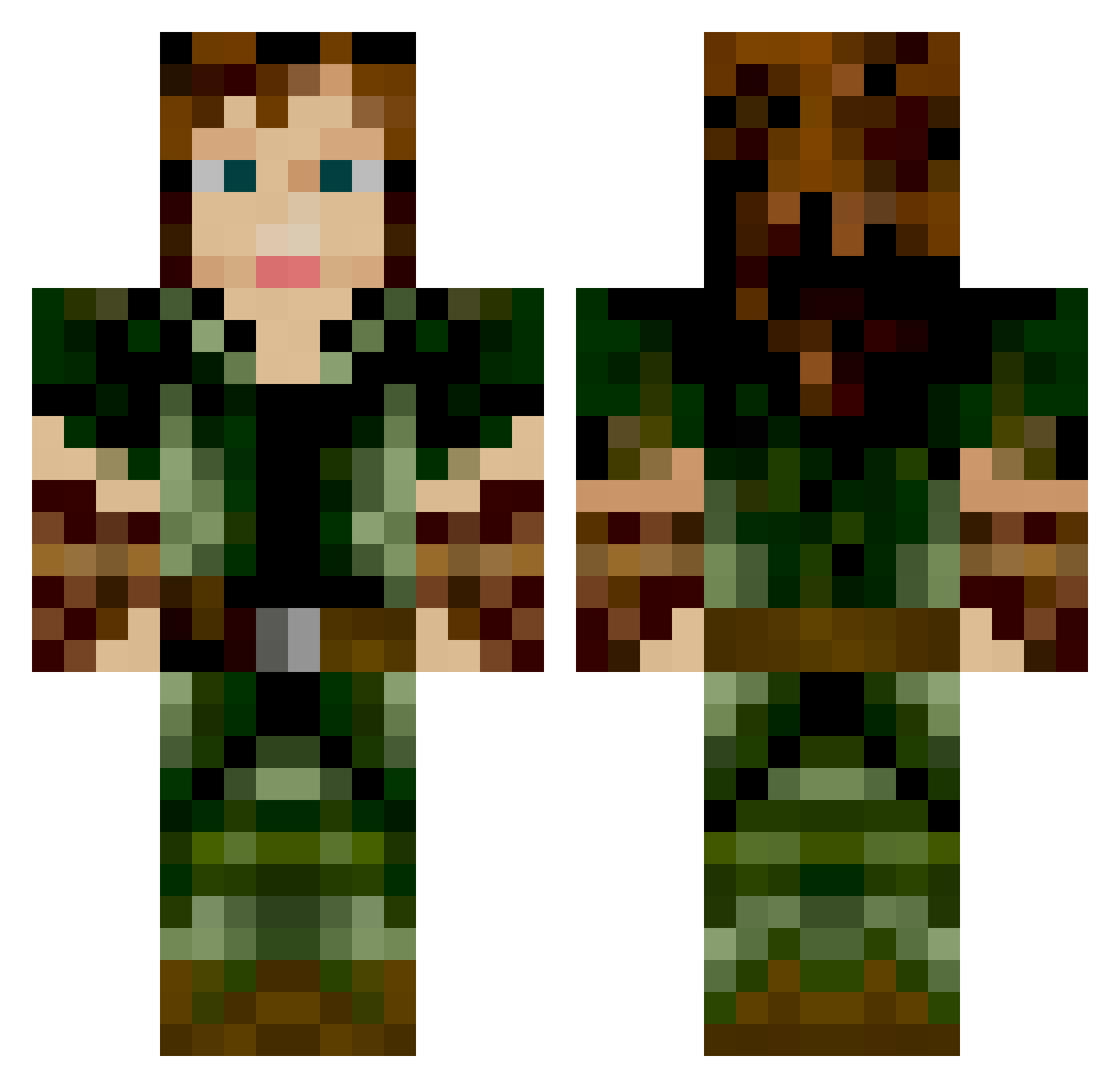 authenticity Minecraft skin, front and back view