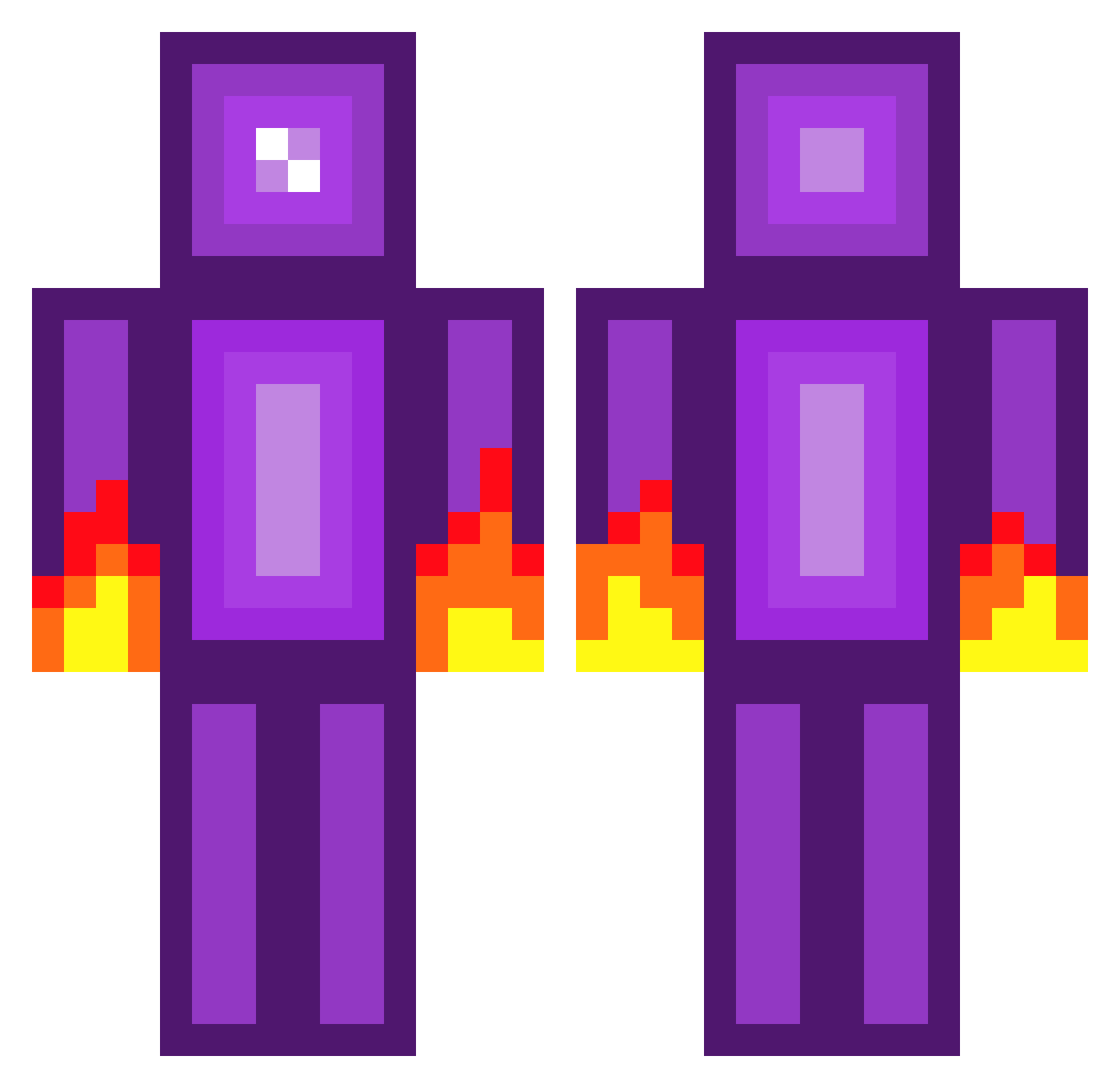 BlazeDreamer4 Minecraft skin, front and back view
