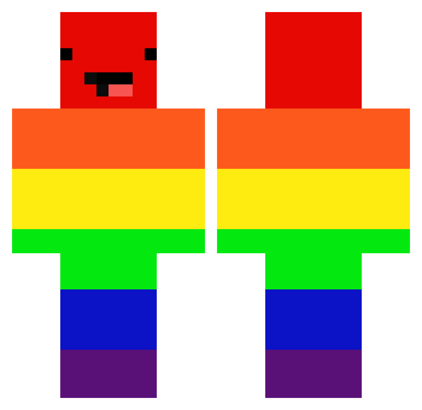 Tides Minecraft skin, front and back view