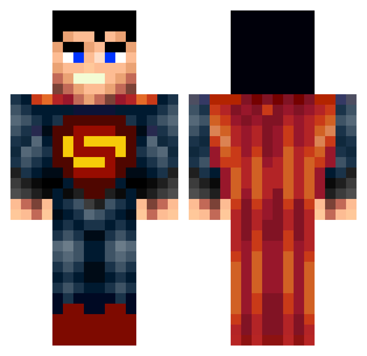 Tarde Minecraft skin, front and back view