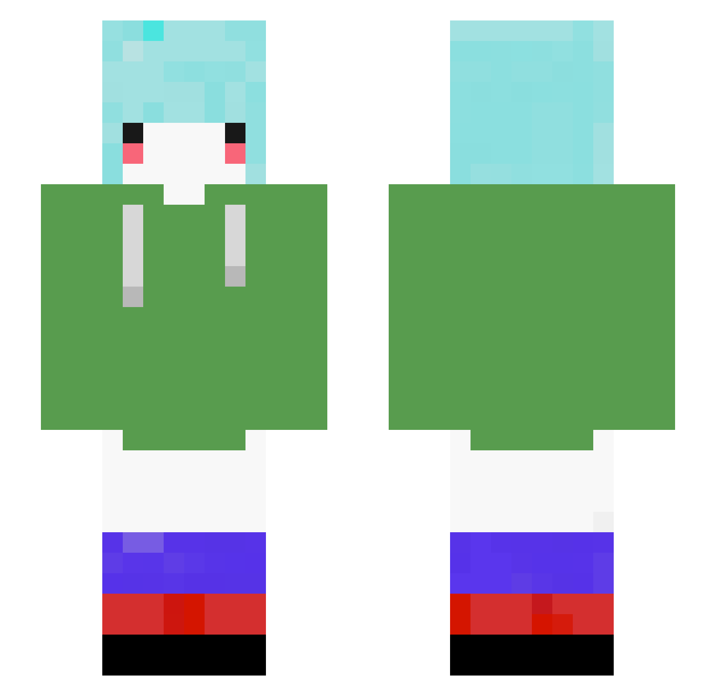 D_yuk1 Minecraft skin, front and back view