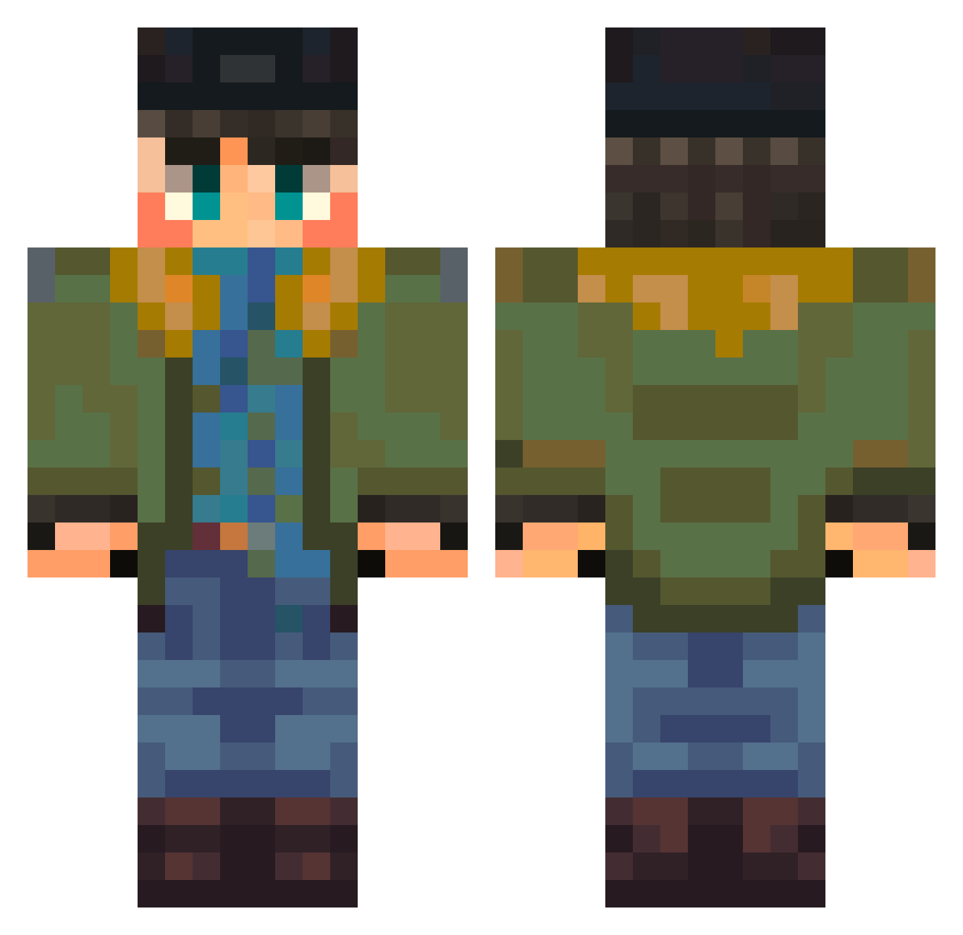 TheShotLOL Minecraft skin, front and back view