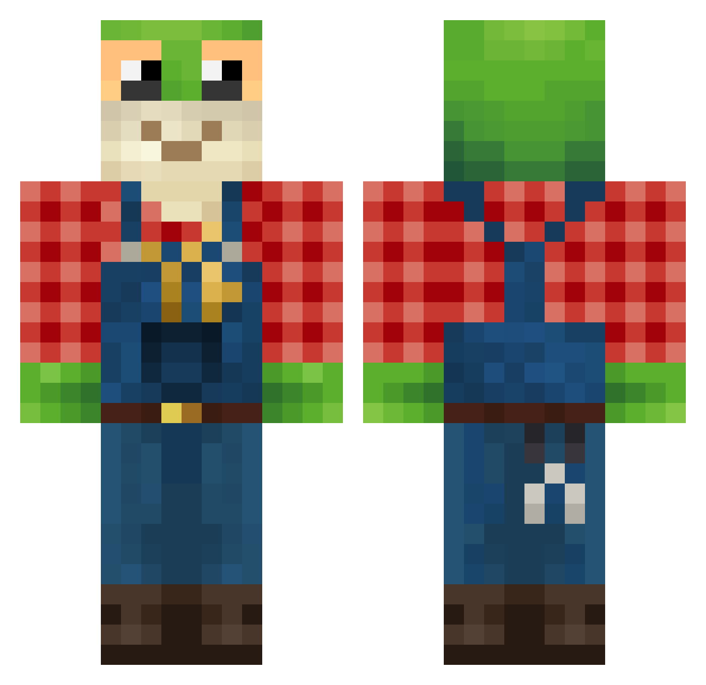 lozefi Minecraft skin, front and back view