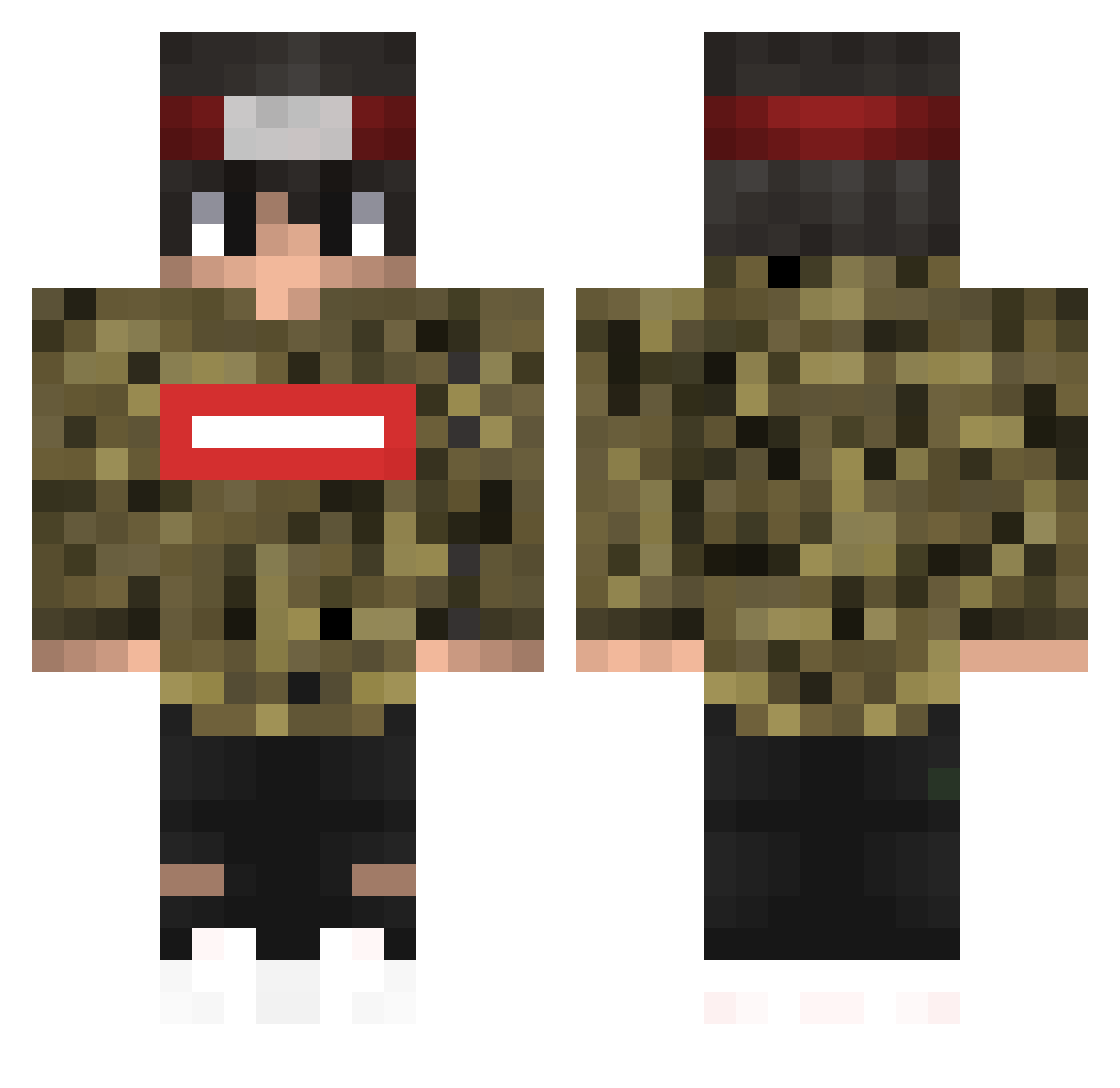 Quantical Minecraft skin, front and back view