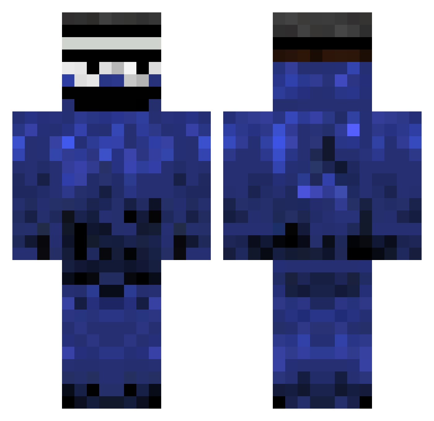 KjeksMaster Minecraft skin, front and back view