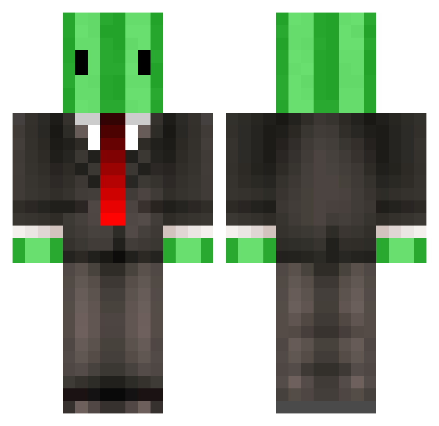Watermellowe06 Minecraft skin, front and back view