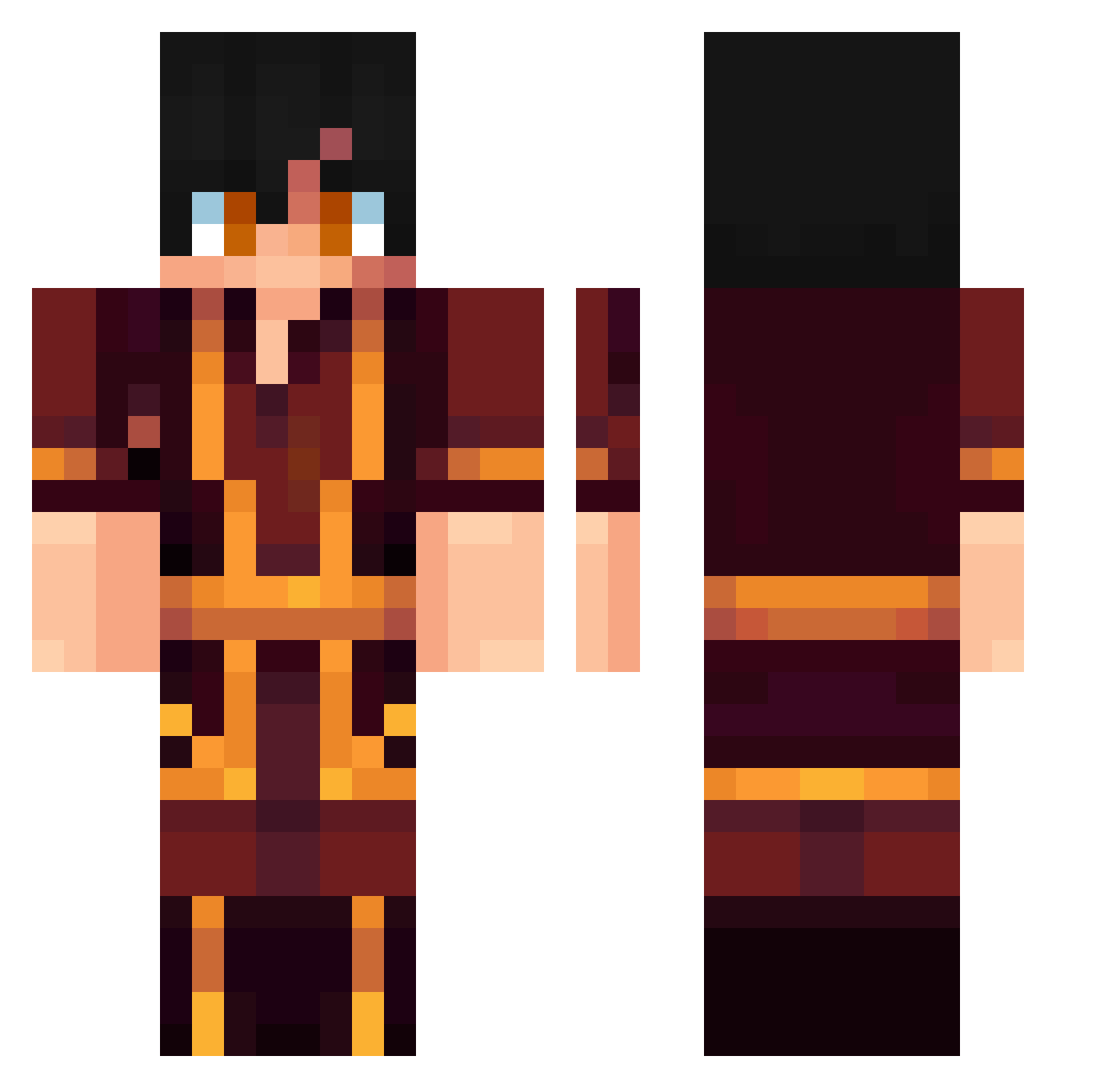 zzDaiTo Minecraft skin, front and back view