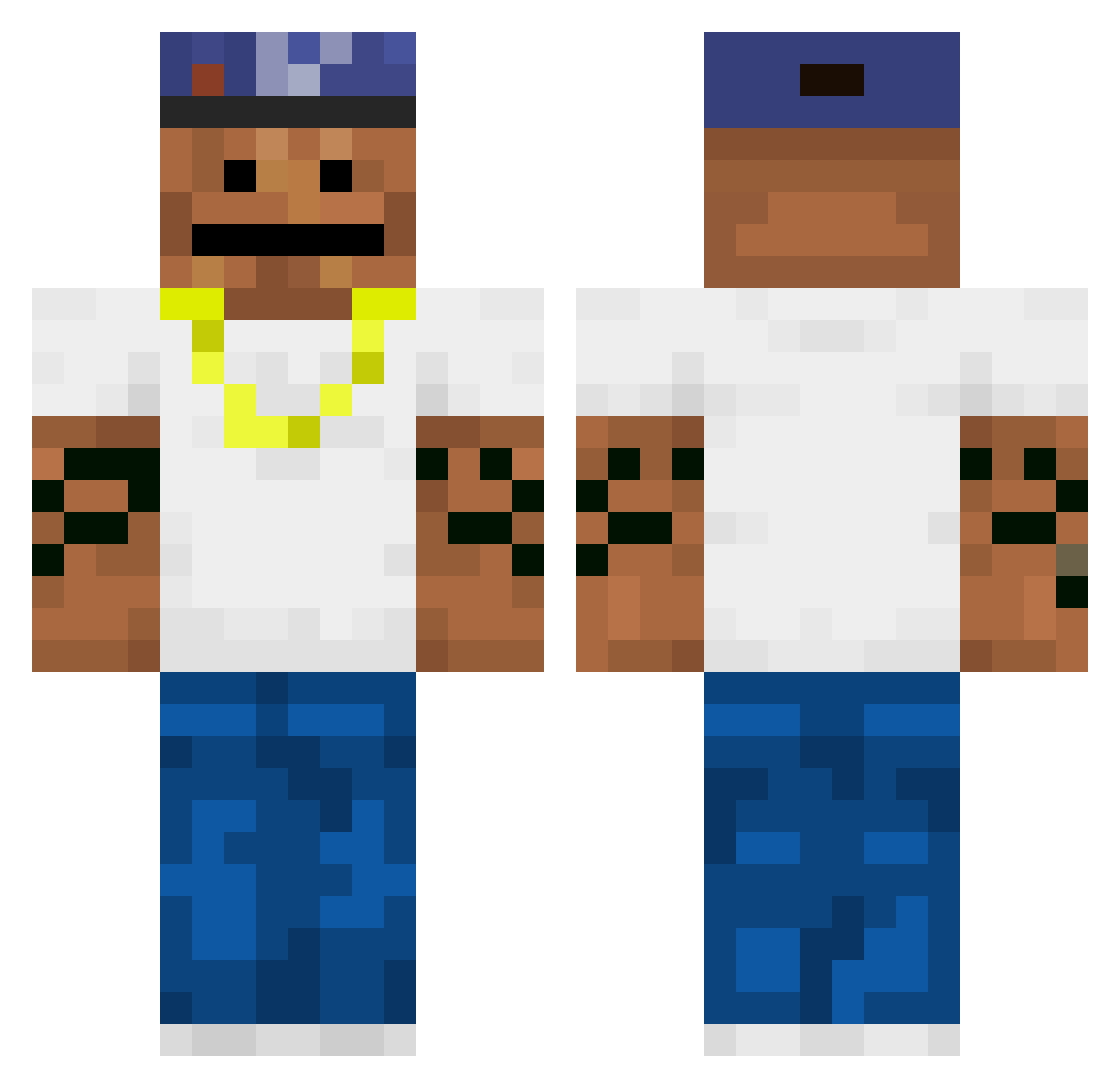 CheesyNob69 Minecraft skin, front and back view