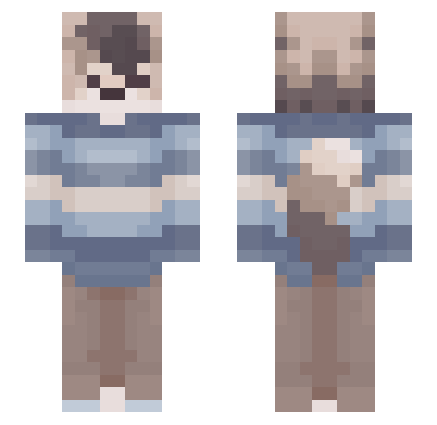 ArcXV Minecraft skin, front and back view