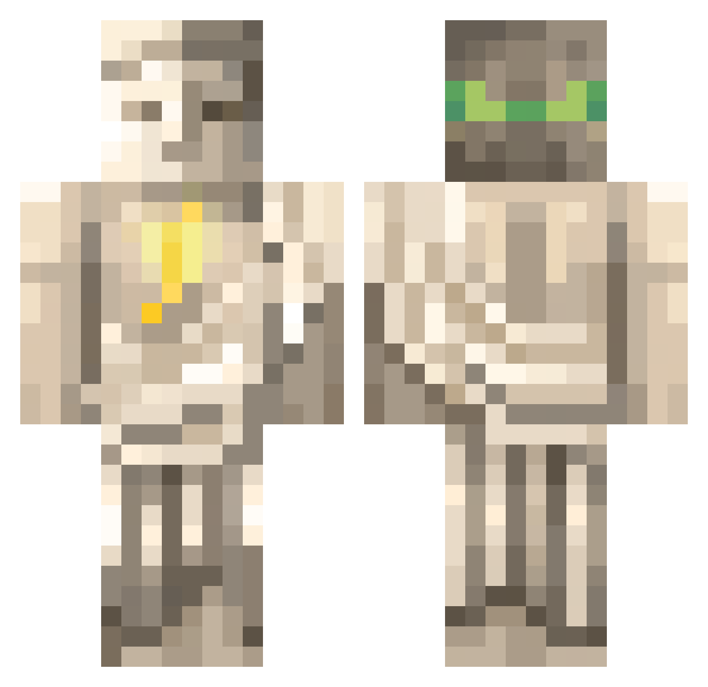 AdamHMogensen Minecraft skin, front and back view