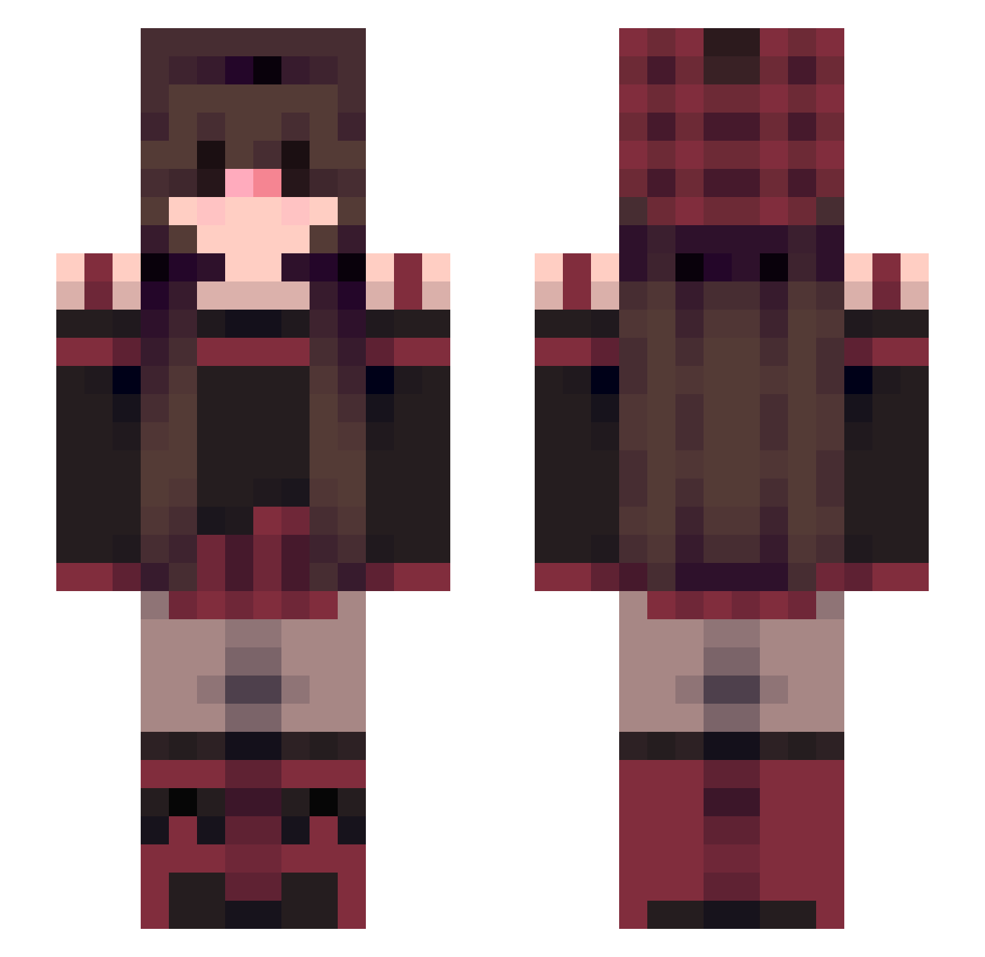 DeadEye02 Minecraft skin, front and back view