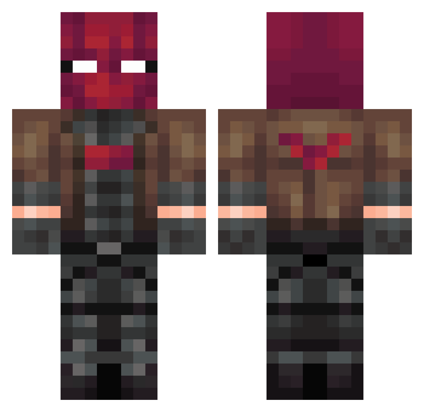 Turtlegod14 Minecraft skin, front and back view