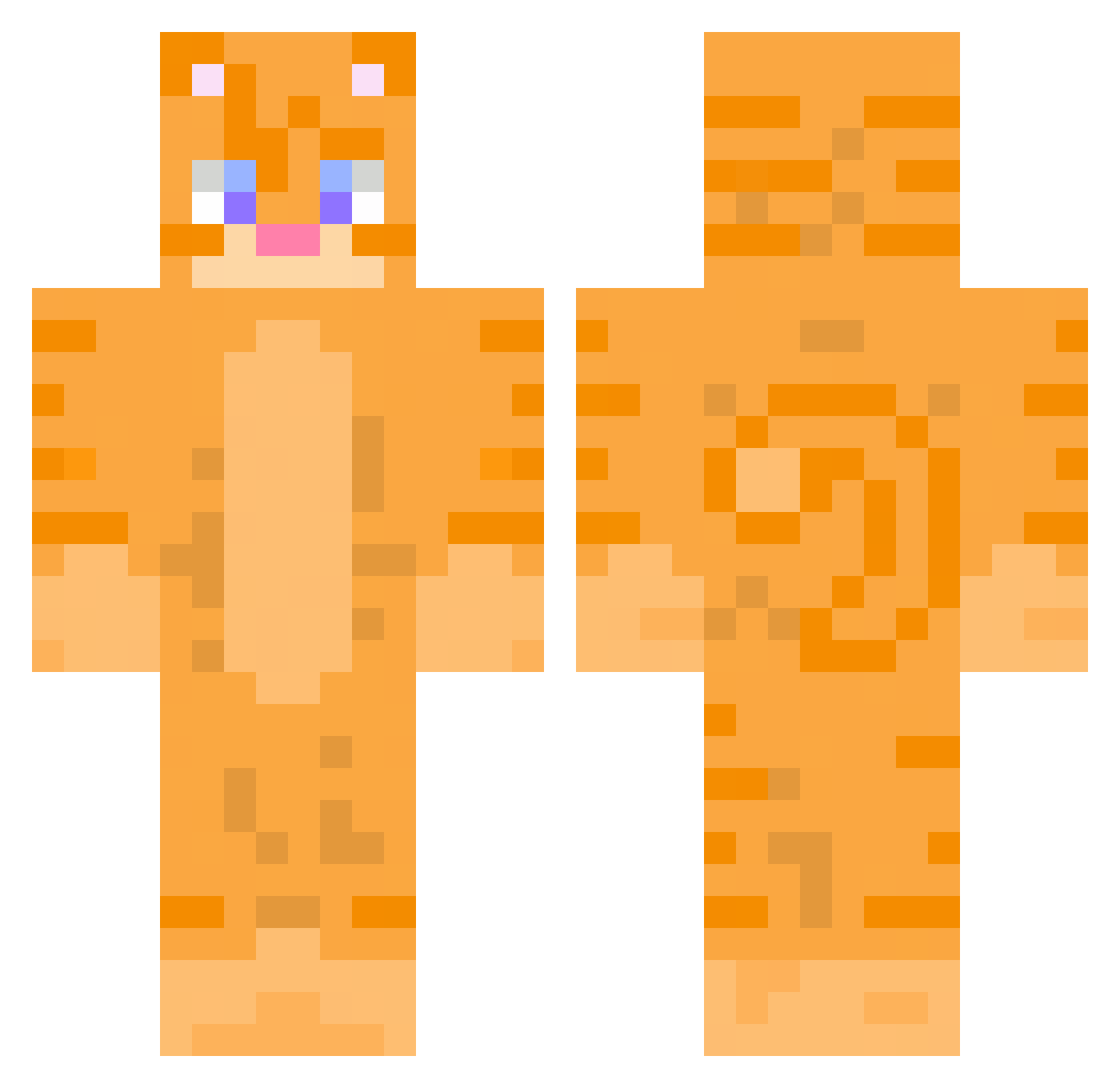 CluelessCat9999 Minecraft skin, front and back view
