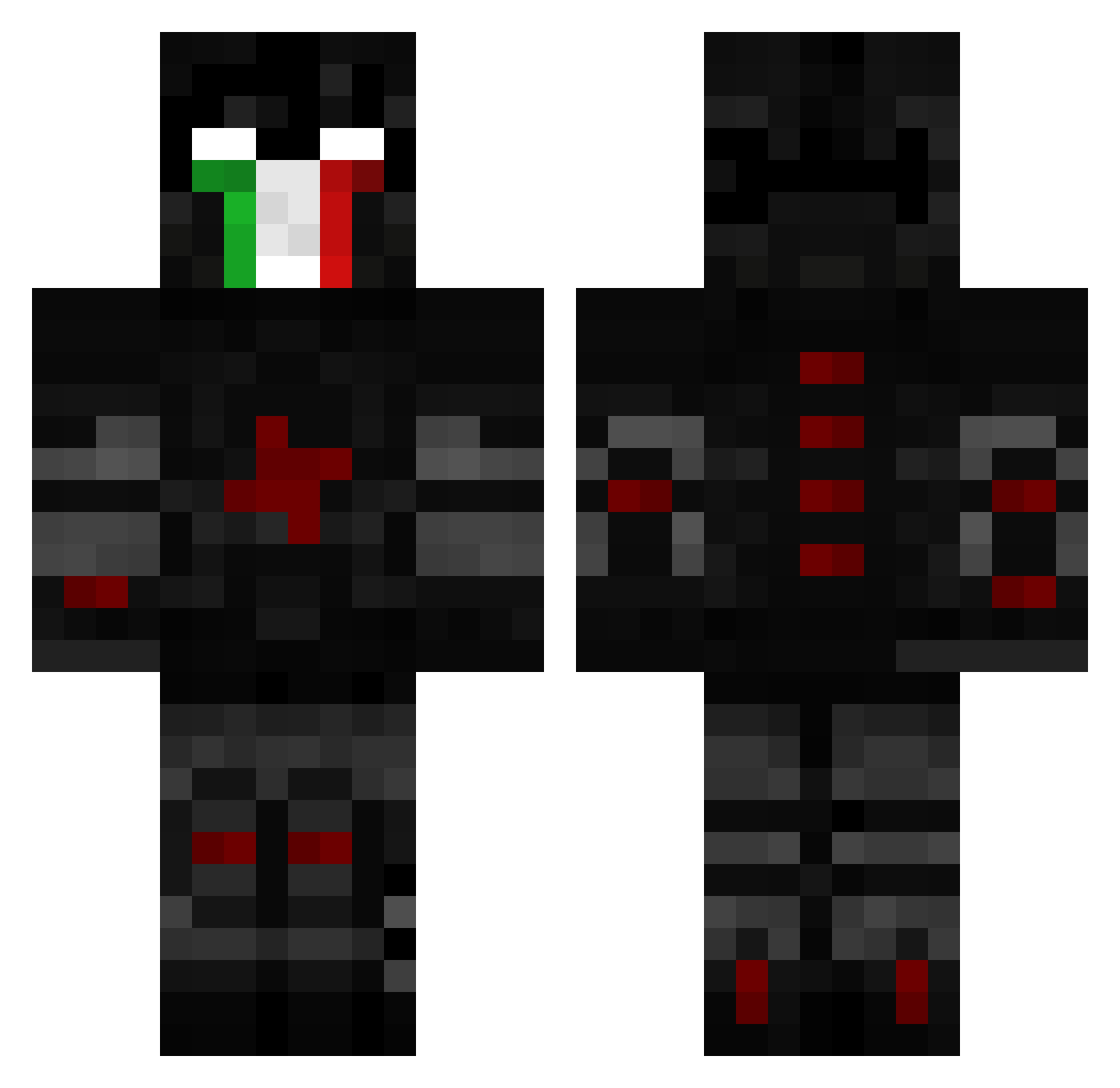 pers0na2 Minecraft skin, front and back view