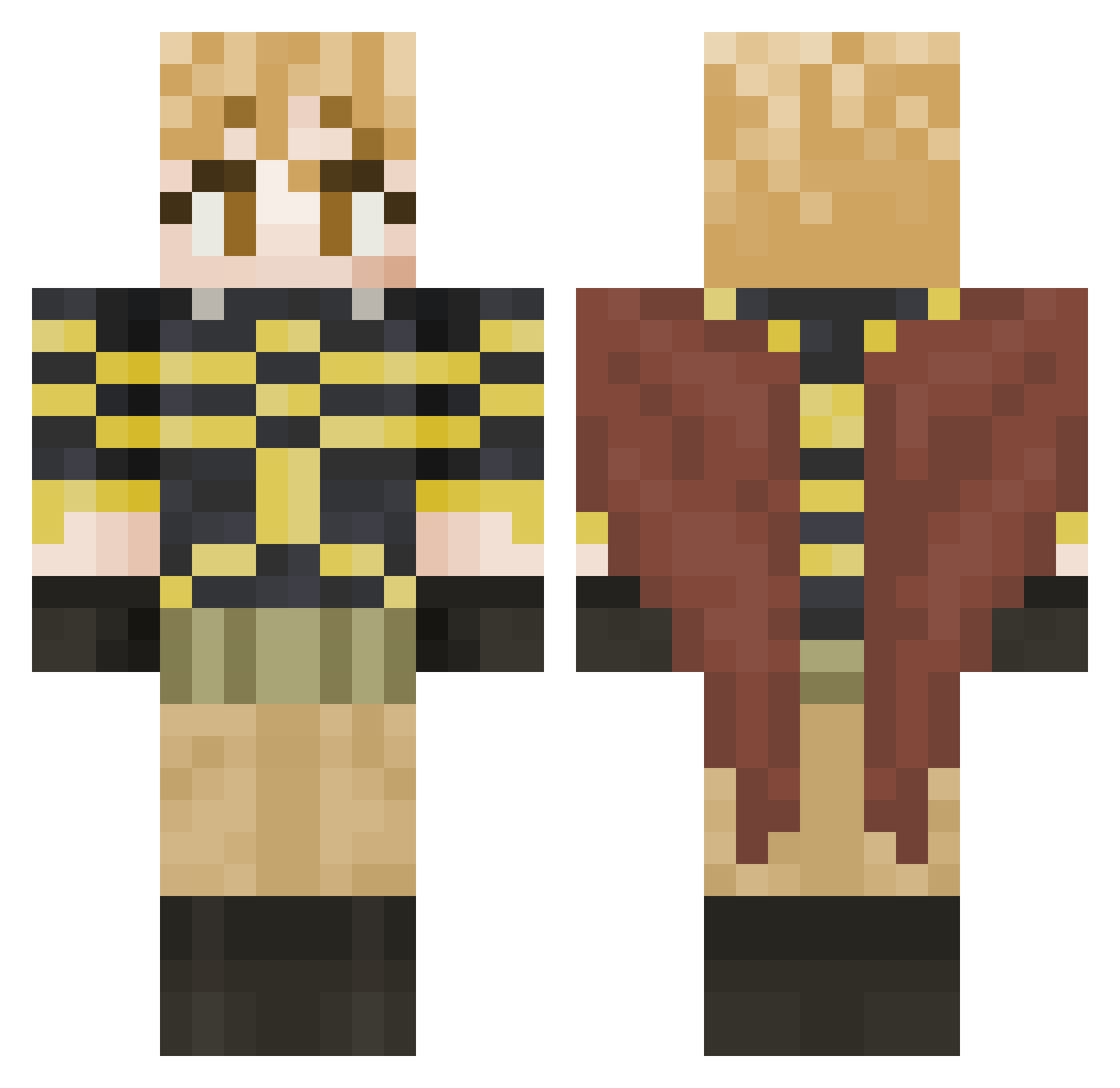 FIRELY21 Minecraft skin, front and back view