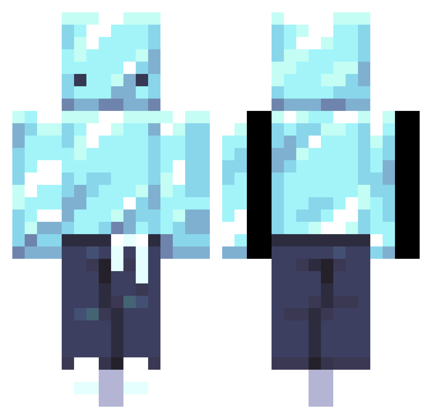 Braupepe Minecraft skin, front and back view