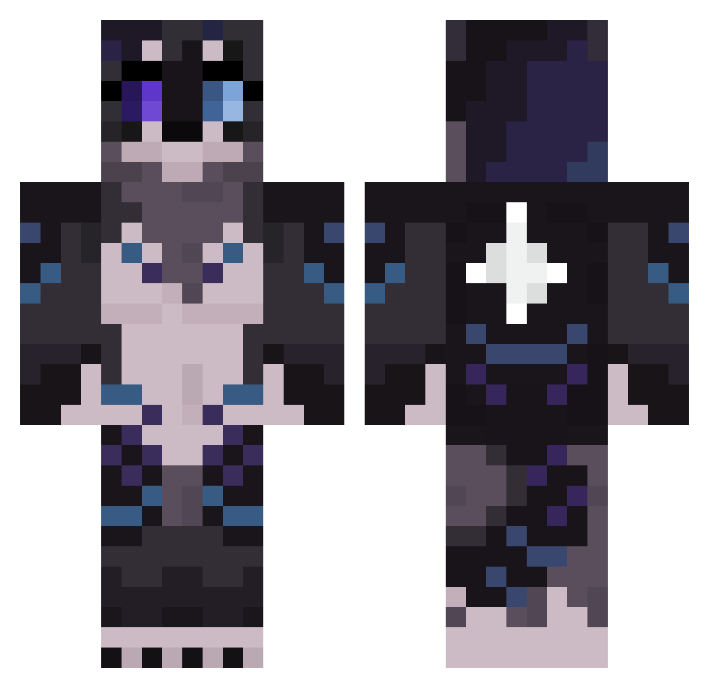 UmbraVeils Minecraft skin, front and back view