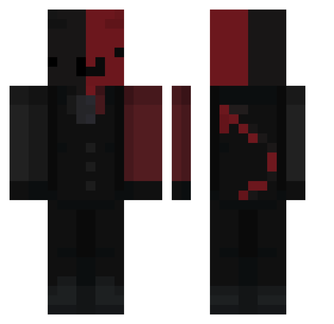 SkypouneeFR Minecraft skin, front and back view