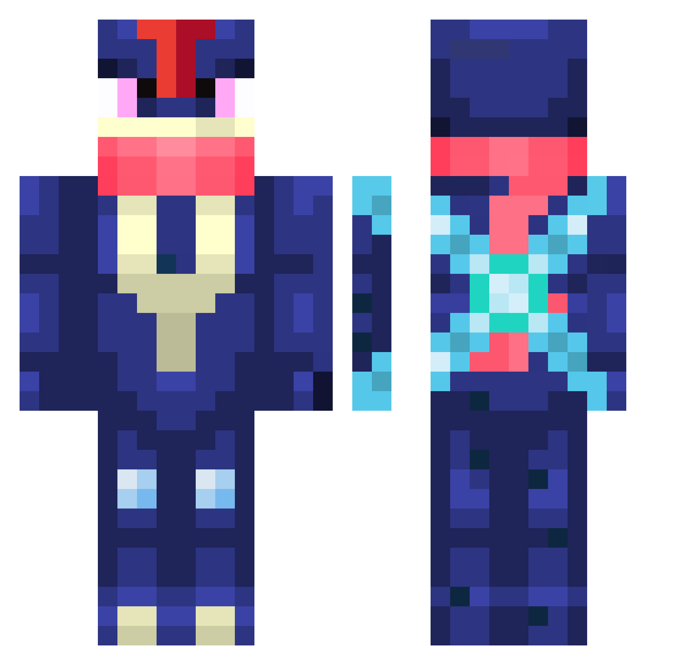 AlilPel Minecraft skin, front and back view