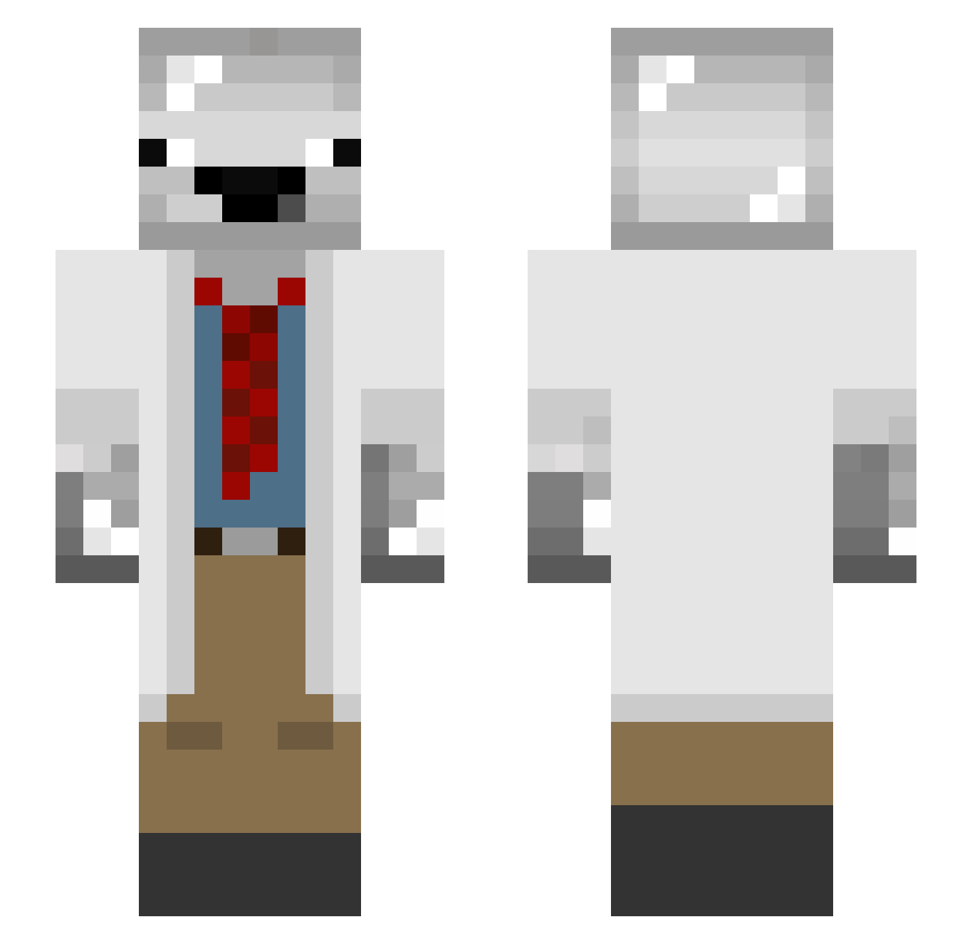 XromCr Minecraft skin, front and back view