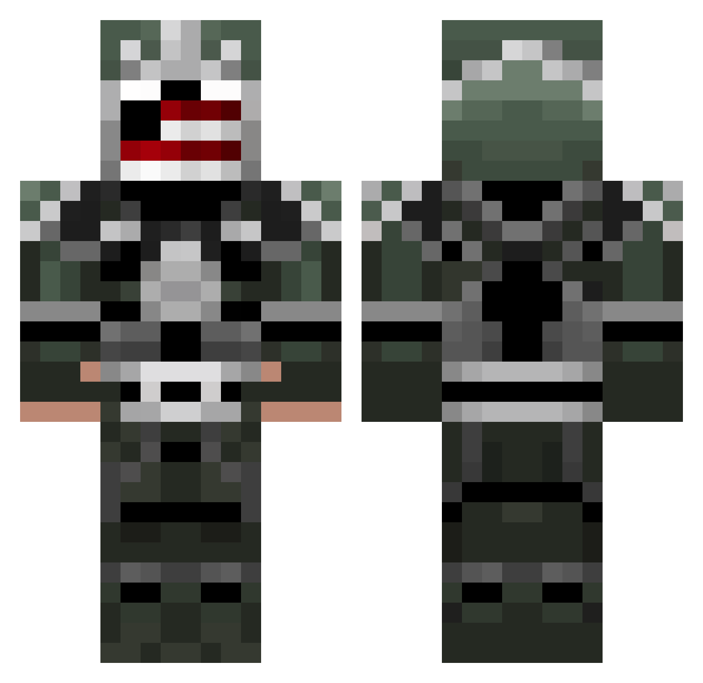 Spanked Minecraft skin, front and back view