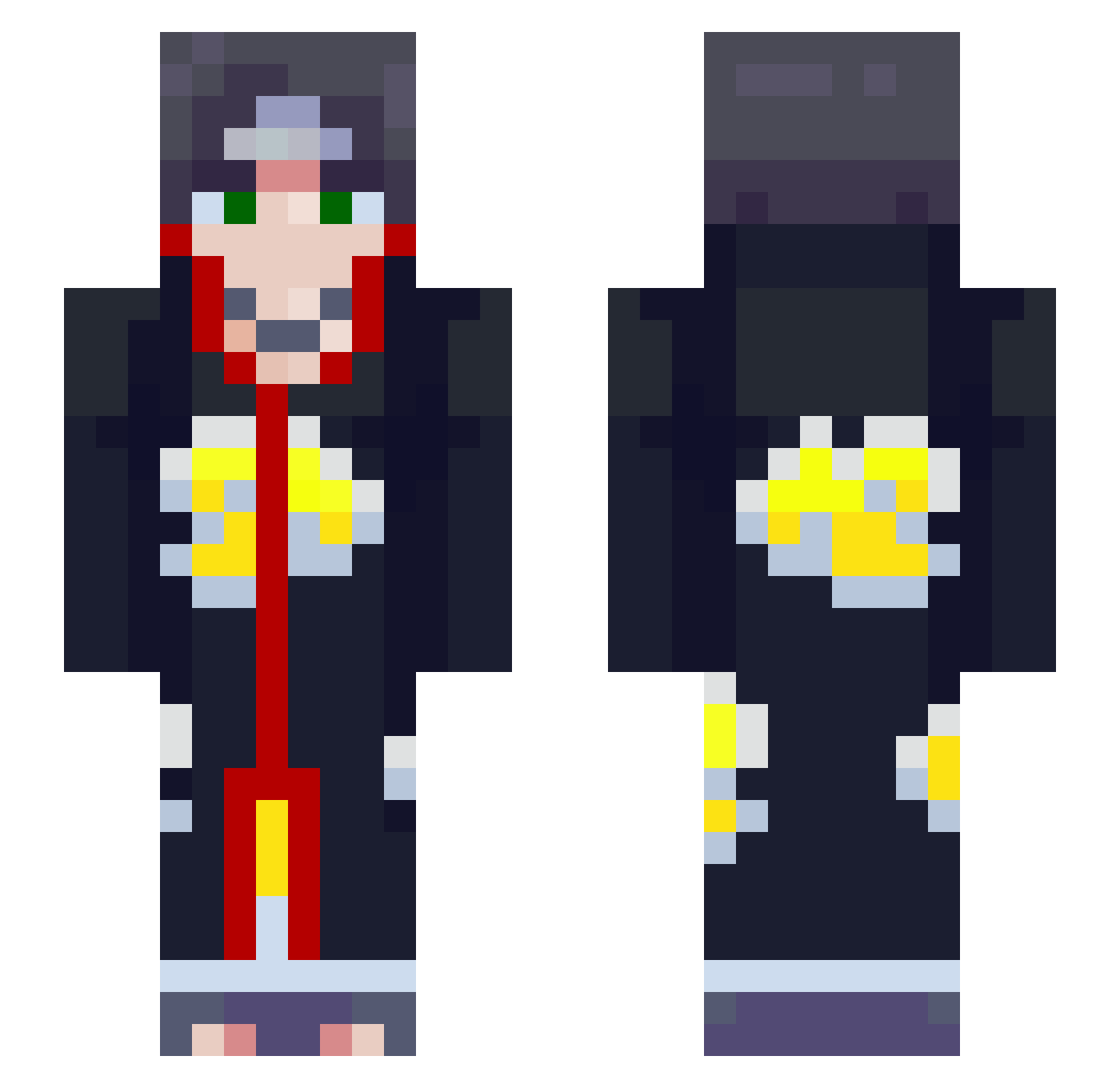 Nagatto36 Minecraft skin, front and back view