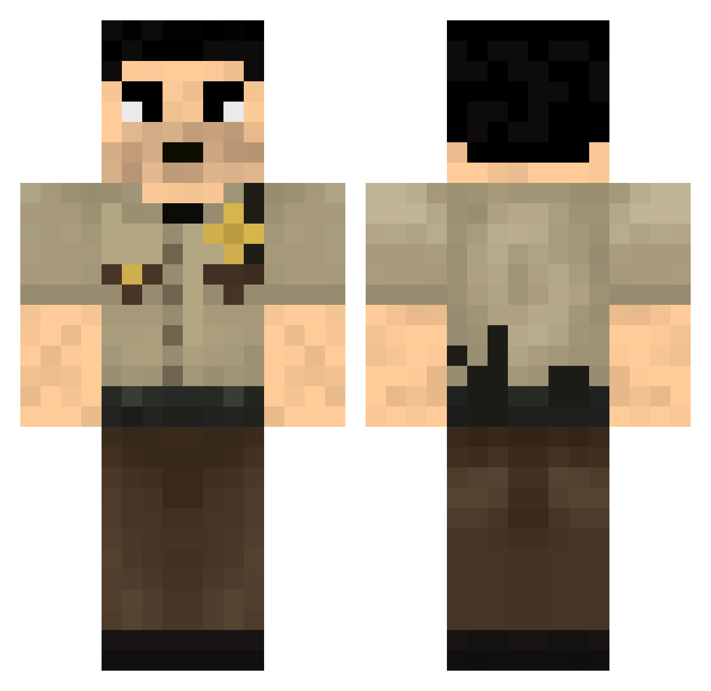 Subsity Minecraft skin, front and back view