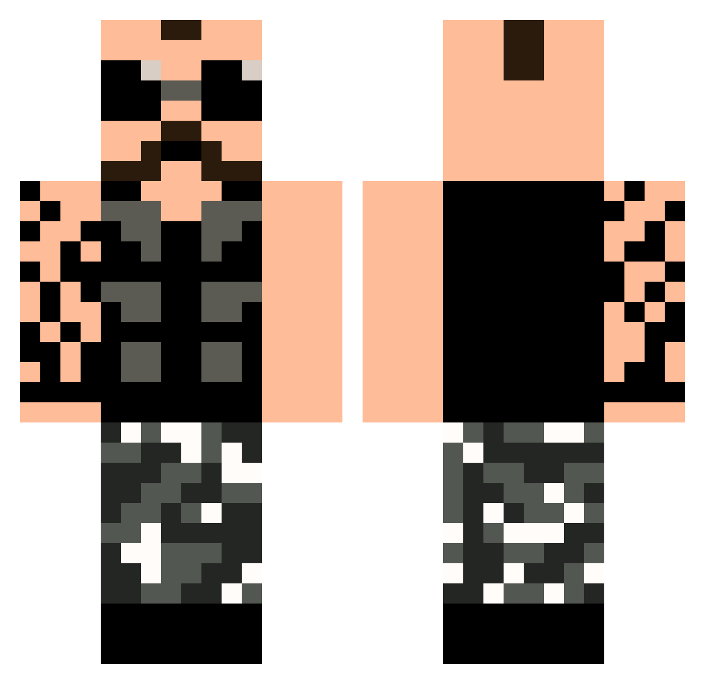 Saucisson_Furtif Minecraft skin, front and back view