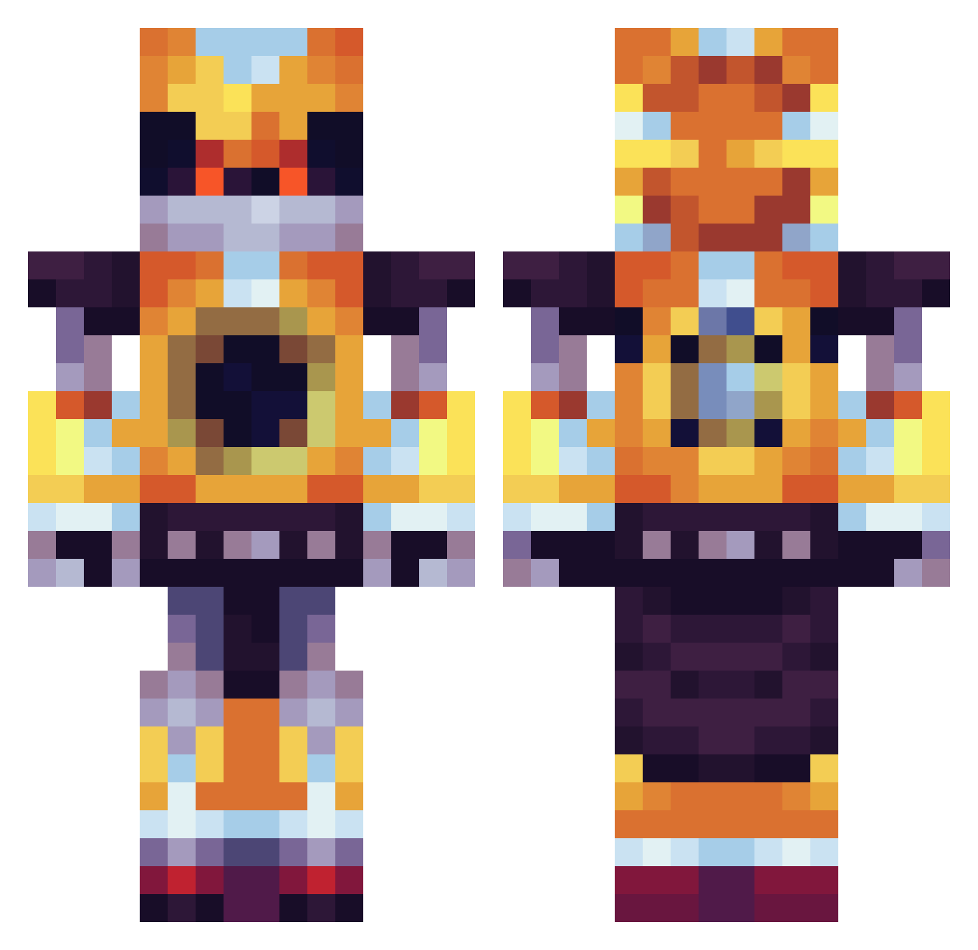 ProHogRider Minecraft skin, front and back view