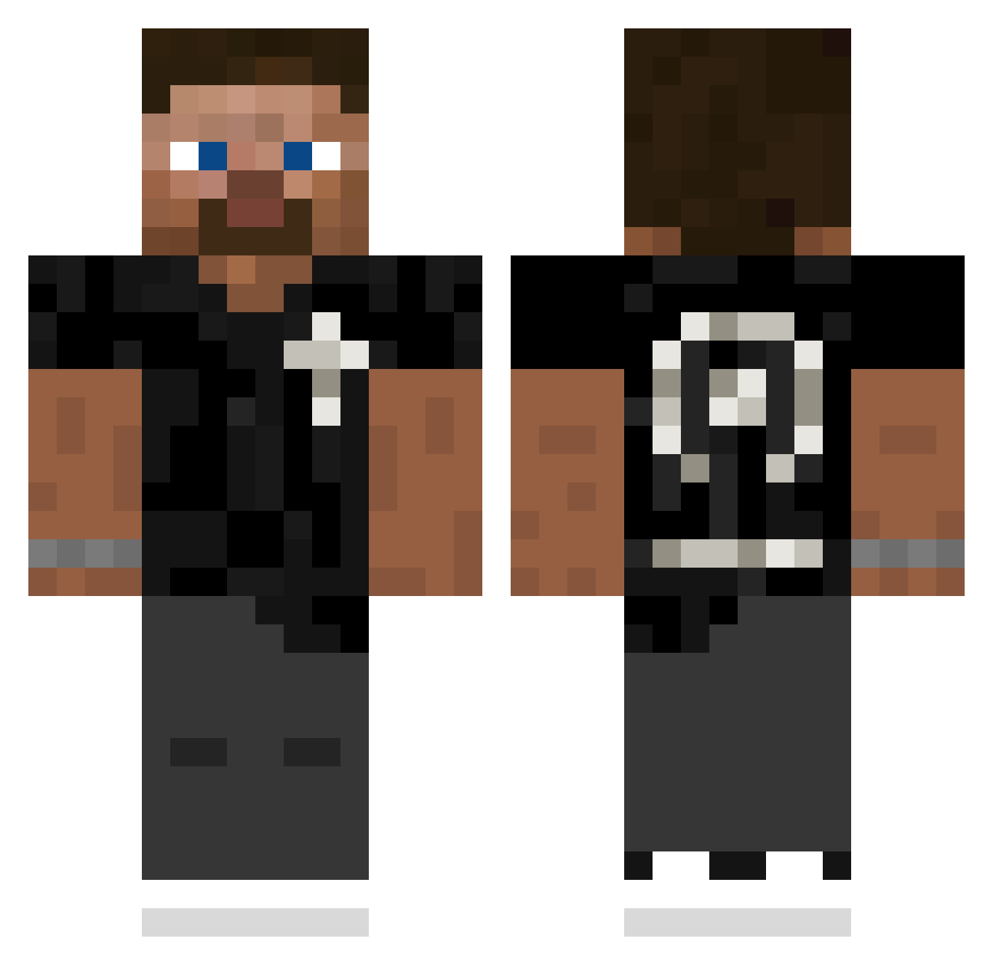 Chrome_Hearts Minecraft skin, front and back view