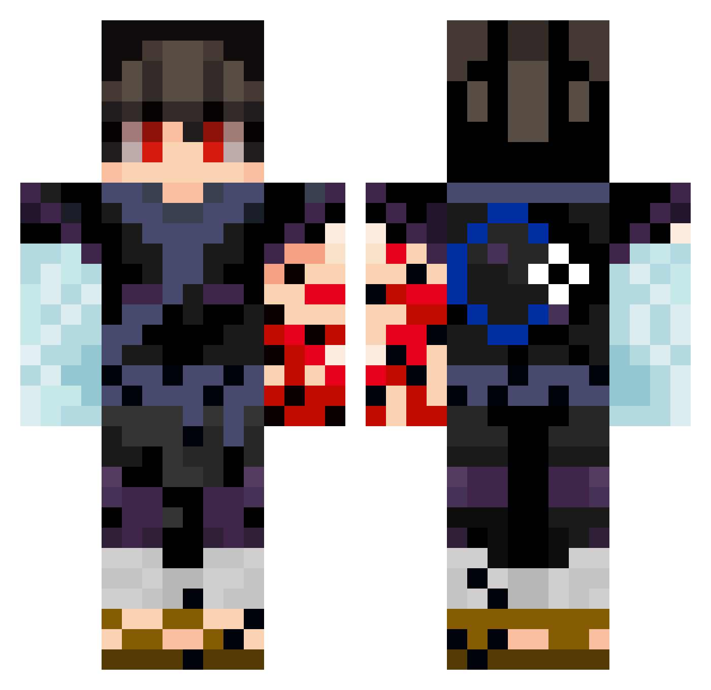 FireHeart333 Minecraft skin, front and back view
