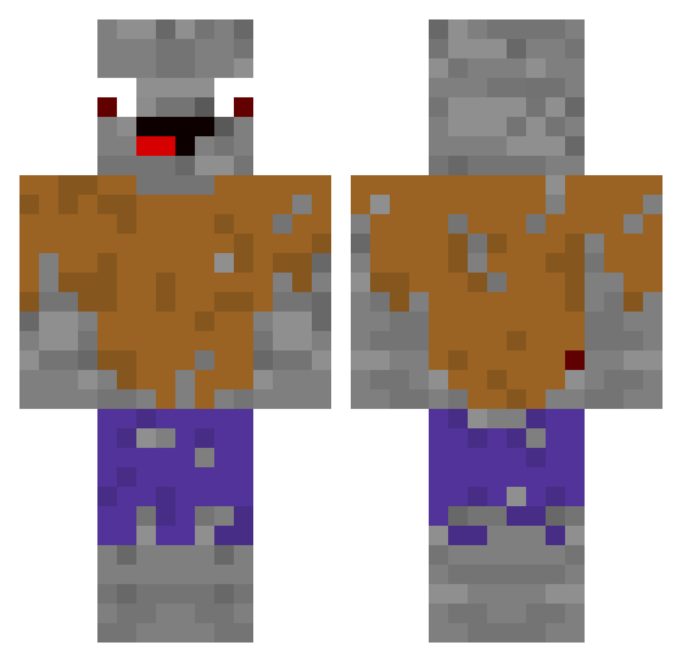KroniikzD Minecraft skin, front and back view