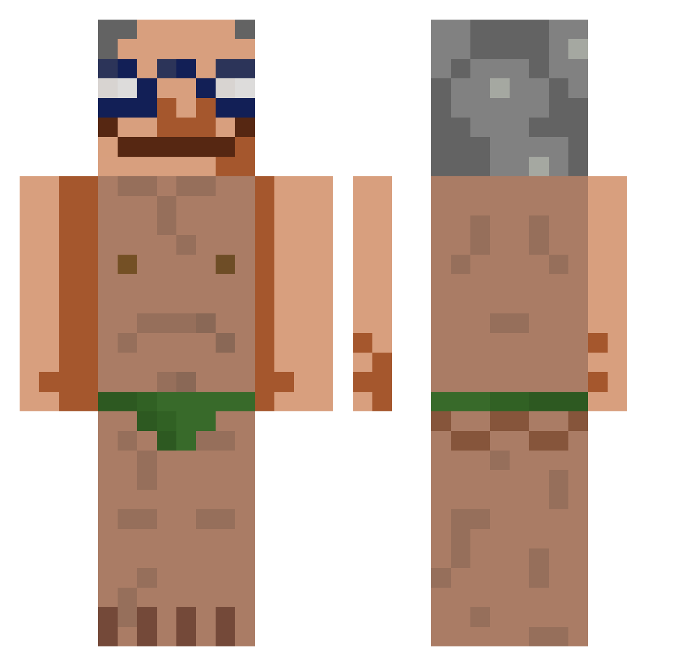 cashkrikke Minecraft skin, front and back view