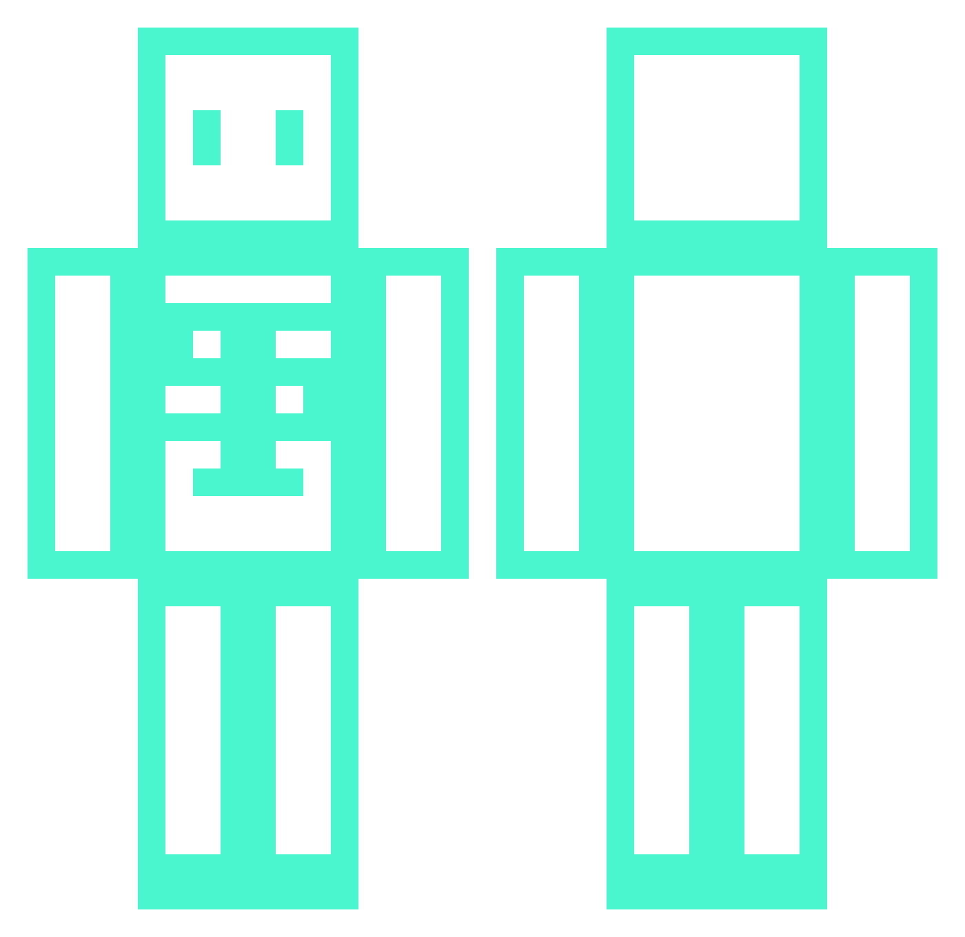 PhTreeSing Minecraft skin, front and back view