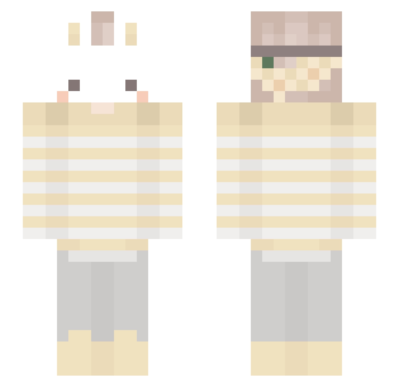 Nobody_Blink_ Minecraft skin, front and back view