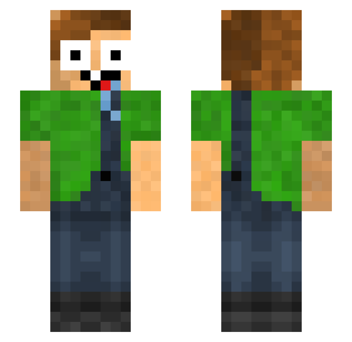 Kopalos Minecraft skin, front and back view