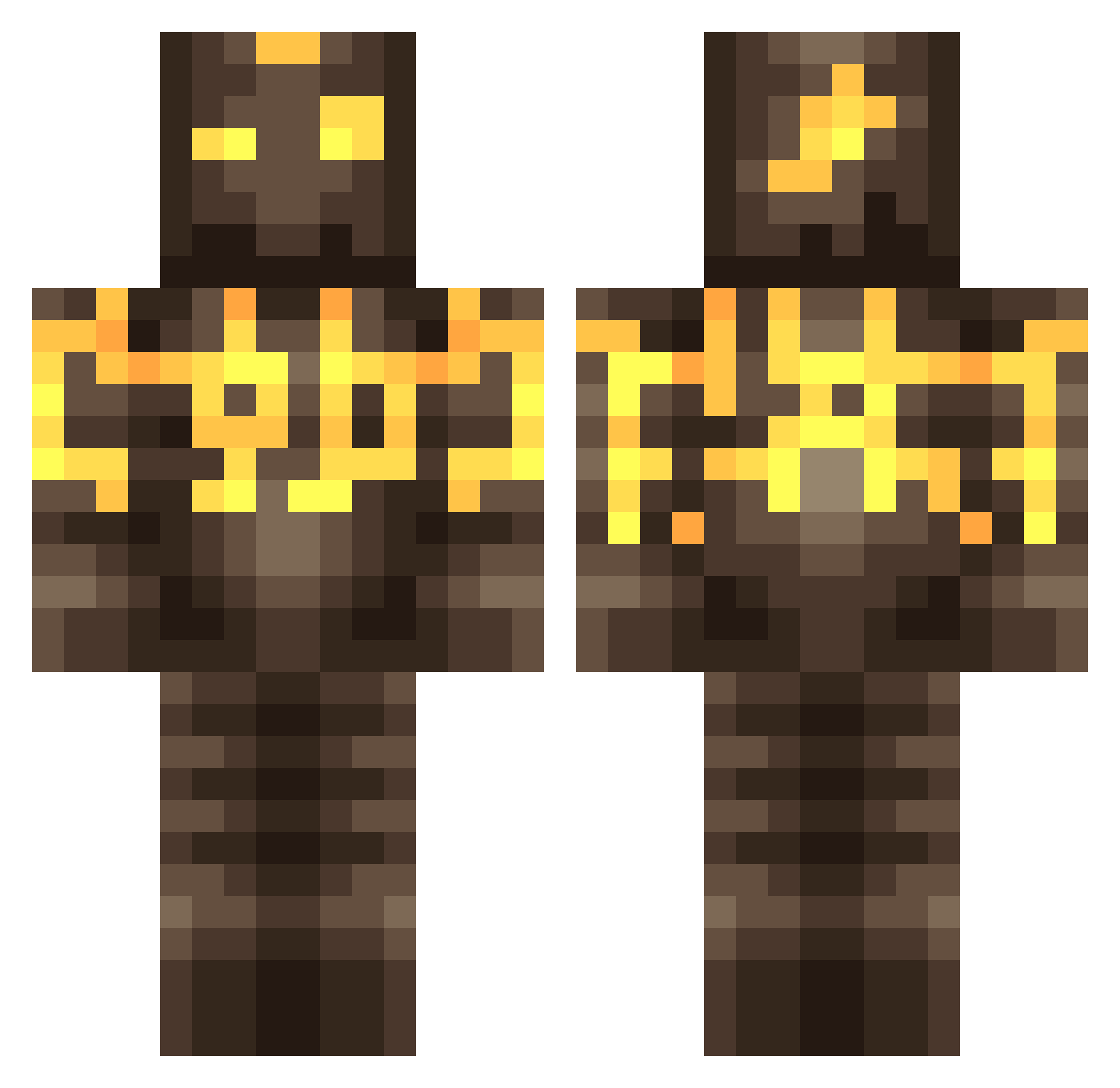 Butterss Minecraft skin, front and back view