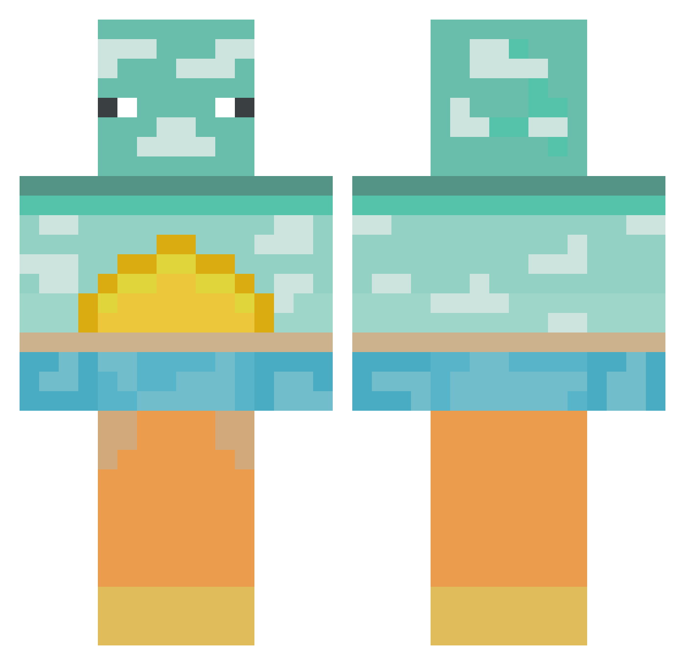 tojnam Minecraft skin, front and back view