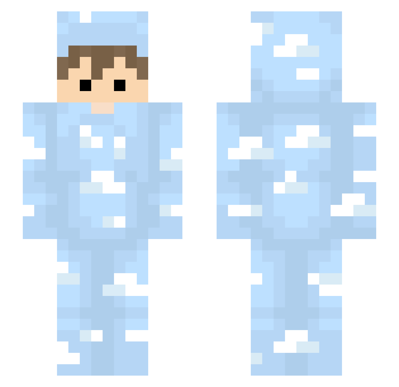 MeiinPing Minecraft skin, front and back view