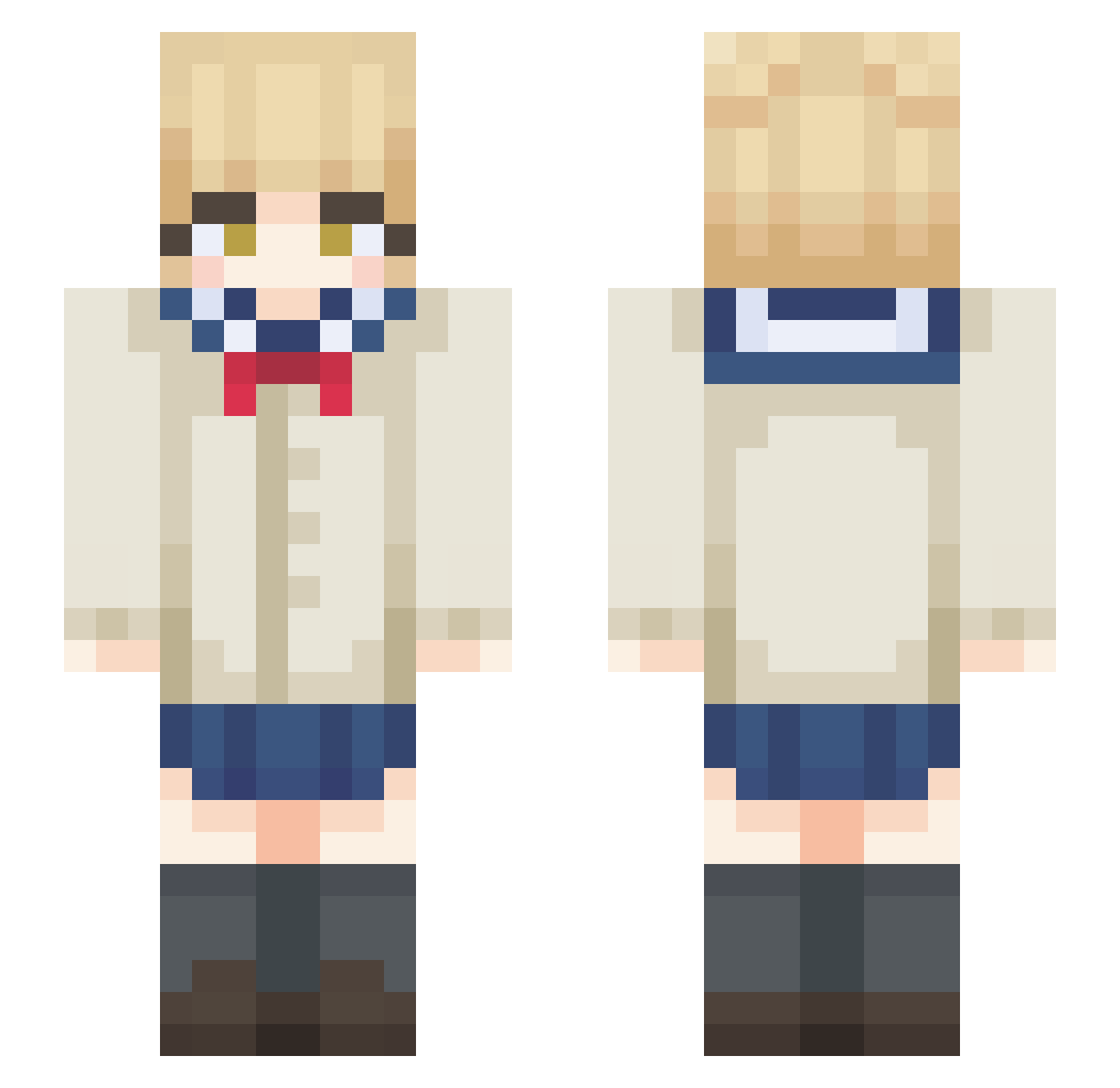 Banigirl Minecraft skin, front and back view