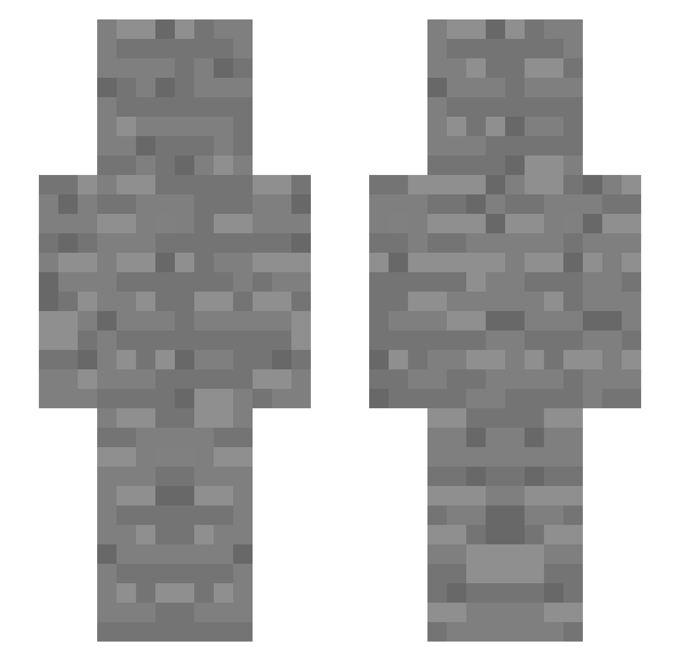 Irregularly Minecraft skin, front and back view